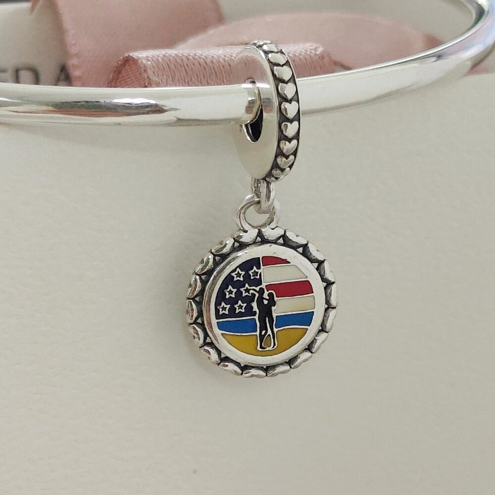 Pandora Jacksonville NC Dangle Charm S925 Silver Bracelet Pendant Jewelry - Picture 3 of 4